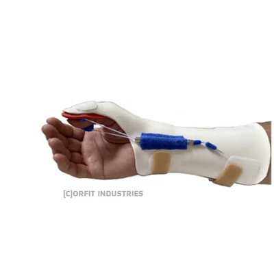 Dynamická flekční ortéza palce s fixací zápěstí