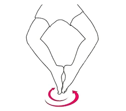 krouž&iacute;me chodidla v kloubu kotn&iacute;ku ve směru hod. ručiček