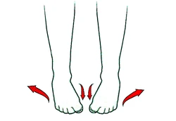 prov&aacute;d&iacute;me stoj nohy na zevn&iacute; straně chodidla