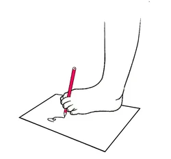 tužku vsuneme mezi palec a druh&yacute; prst a p&iacute;&scaron;eme